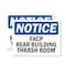 Signmission FACP In Rear Building Trash Room, 14 in W x Rectangle, Vinyl Decal OS-2PACK-NS-D-1014-L-12407 - alternate 1